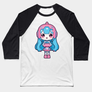 Cute bubblegum robot girl Baseball T-Shirt